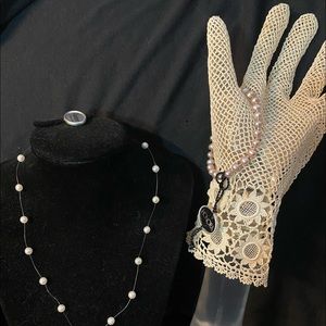 Necklace Pearl necklace with bracelet